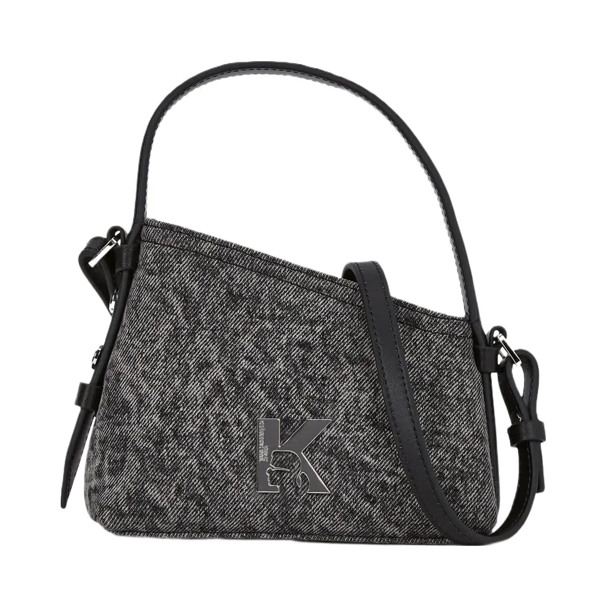Karl Lagerfeld Geo Mini Denim Crossbody Bag Washed Black
