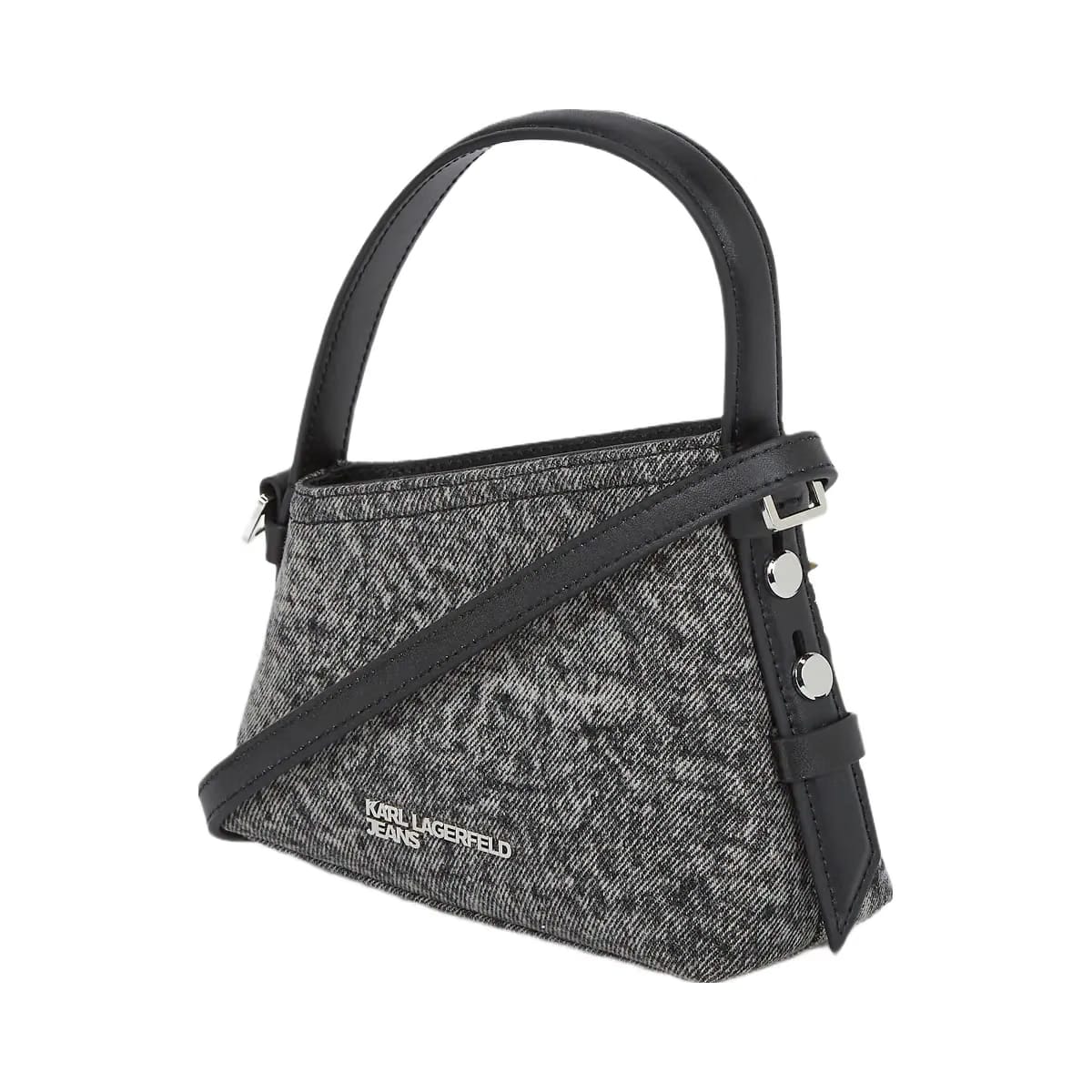 Karl Lagerfeld Geo Mini Denim Crossbody Bag Washed Black