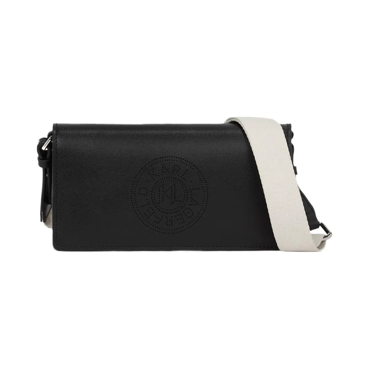 Karl Lagerfeld Circle Mini Crossbody Bag Black Nickel