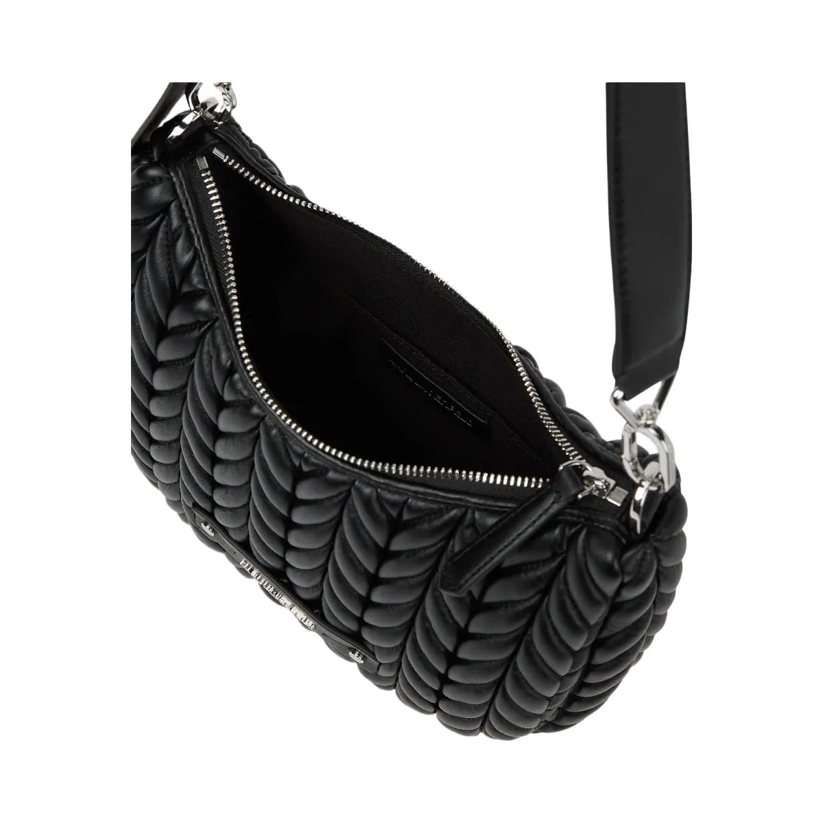 Karl Lagerfeld Weave Small Hobo Bag Black Nickel