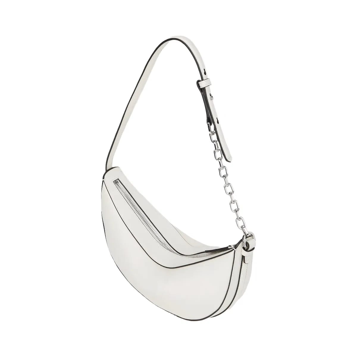 Karl Lagerfeld Autograph Small Moon Bag Off White