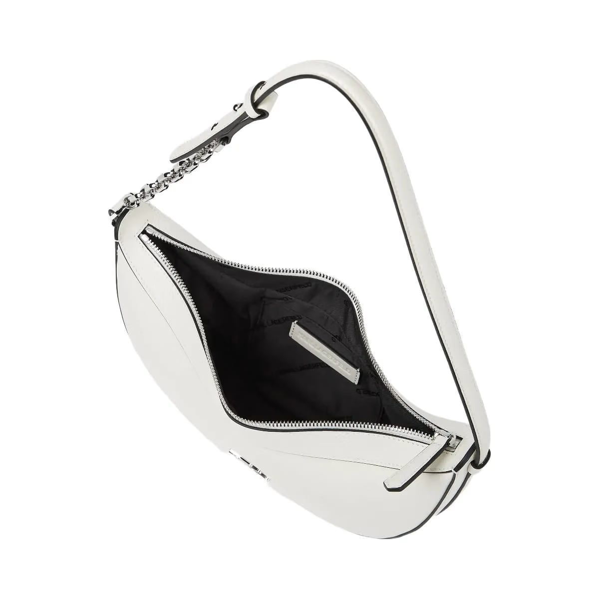 Karl Lagerfeld Autograph Small Moon Bag Off White