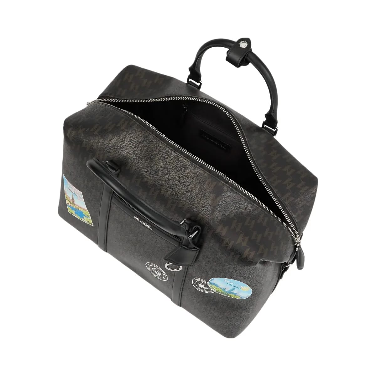 Karl Lagerfeld Ikon Monogram Weekender Bag Brown Monogram