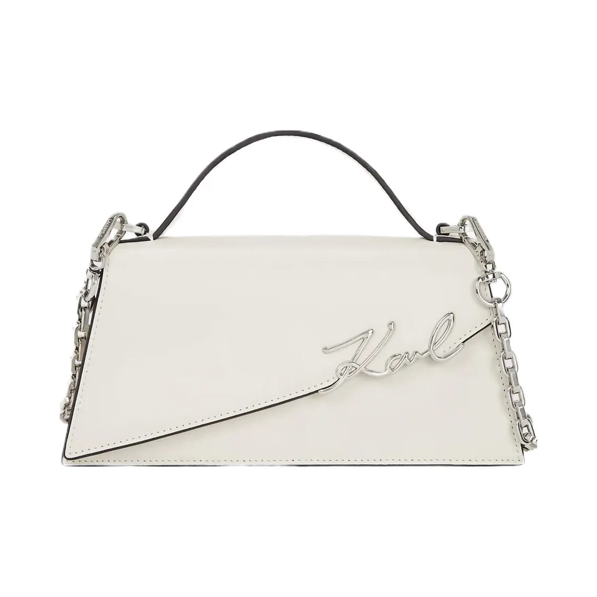 Karl Lagerfeld Signature Slim Crossbody Bag Off White