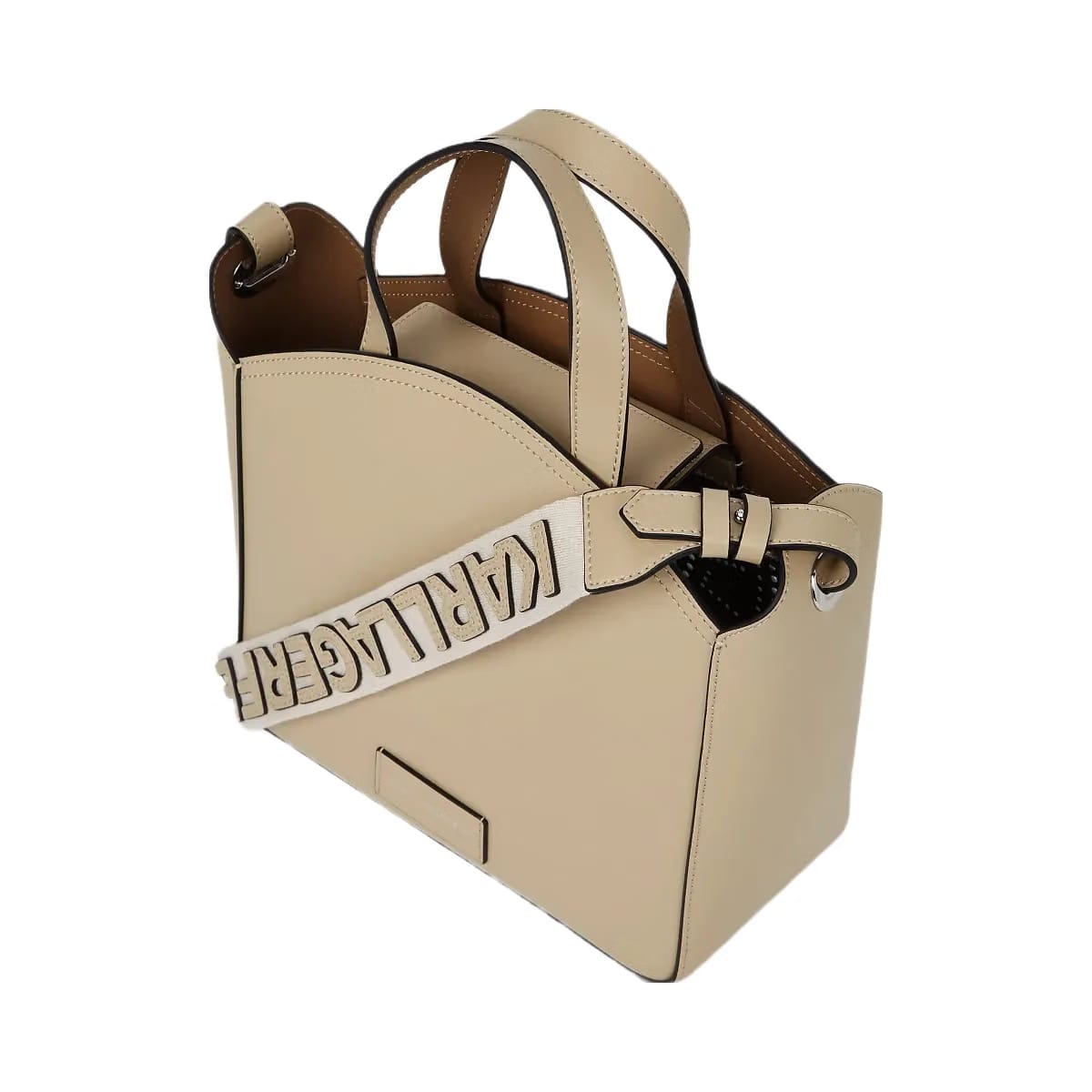 Karl Lagerfeld Circle Perforated Small Tote Bag Safari
