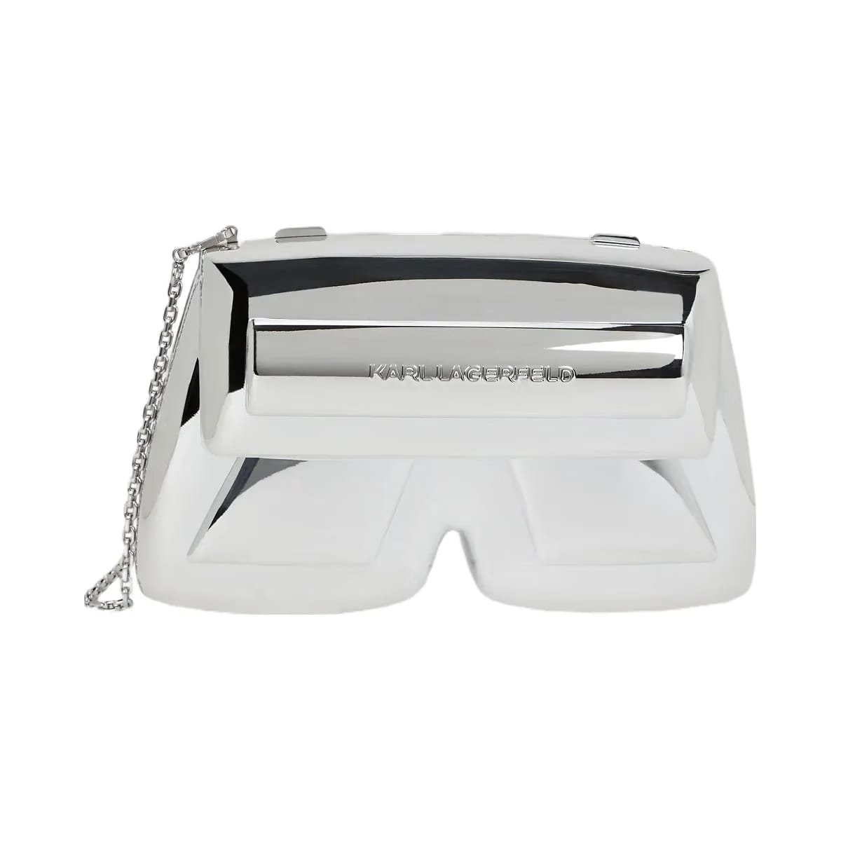 Karl Lagerfeld Ikon K Resin Clutch Silver Metal
