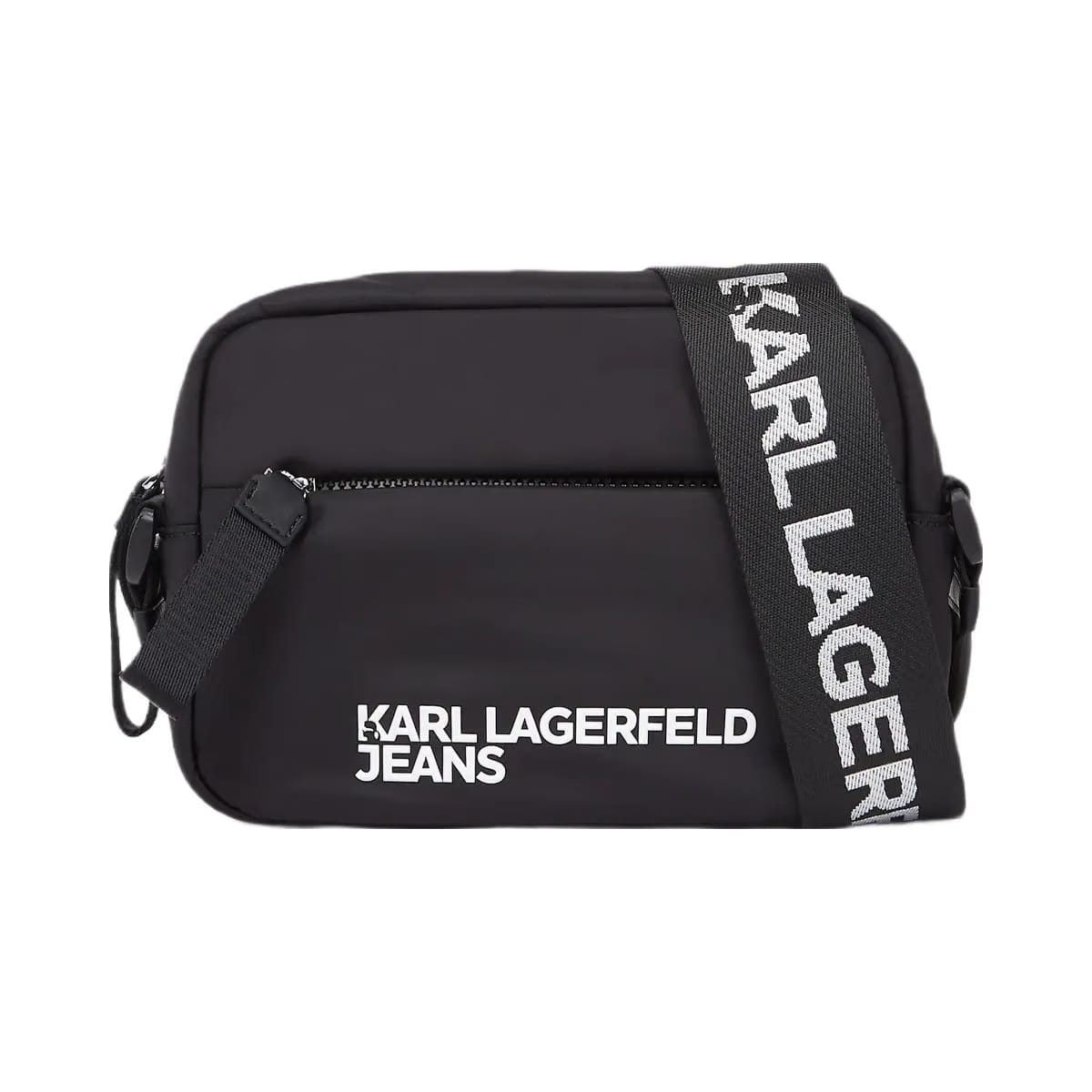 Karl Lagerfeld Logo Nylon Crossbody Bag Black