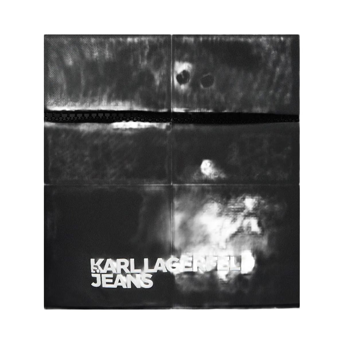 Karl Lagerfeld Logo Nylon Crossbody Bag Black