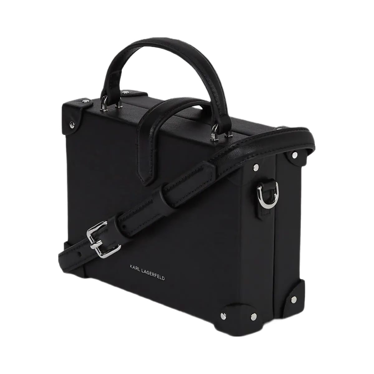Karl Lagerfeld Autograph Padlock Trunk Bag Black Nickel