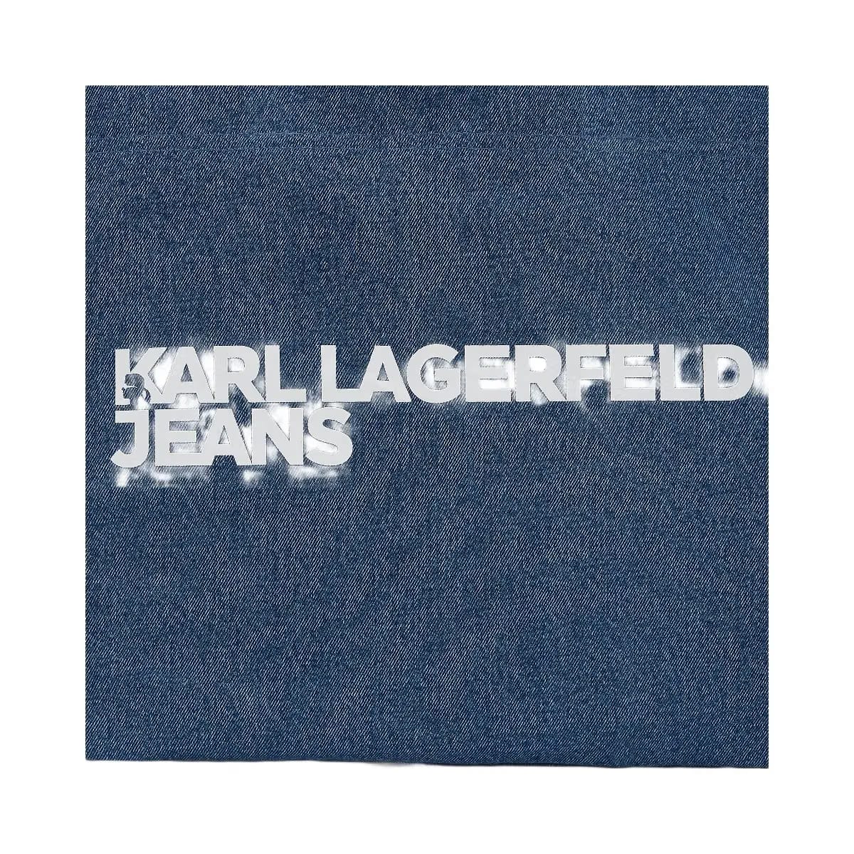 Karl Lagerfeld Logo Denim Shopper Washed Mid Blue