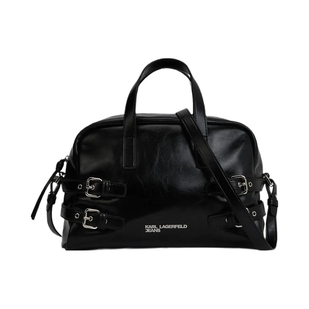 Karl Lagerfeld Buckle Bowling Bag Black