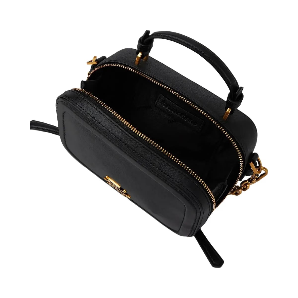 Karl Lagerfeld Autograph Chain Top Handle Bag Black Gold