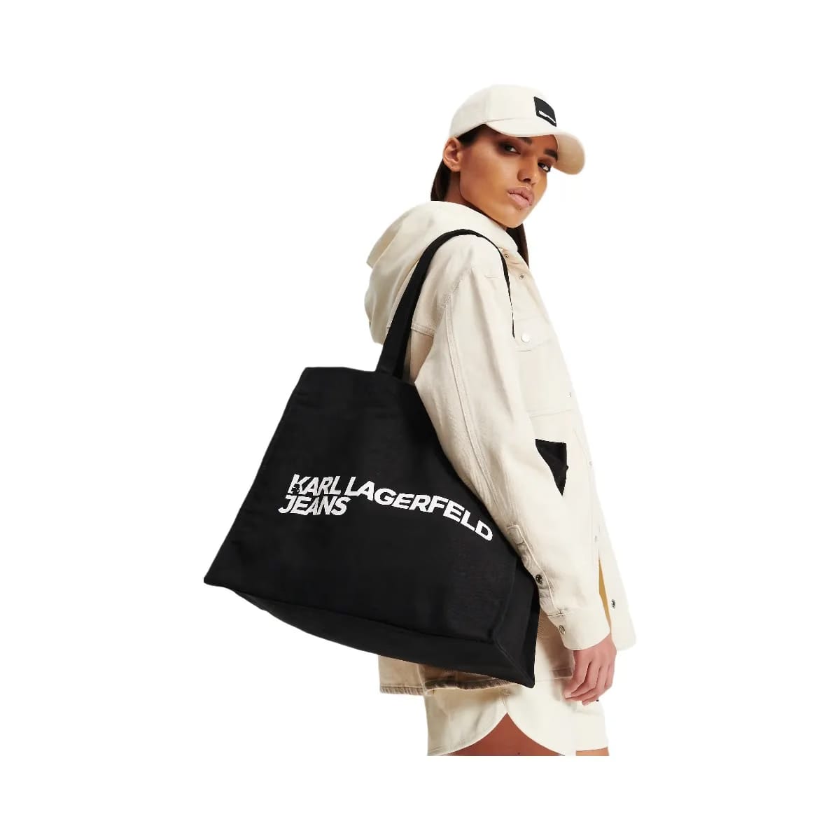 Karl Lagerfeld Logo Canvas Shopper Black