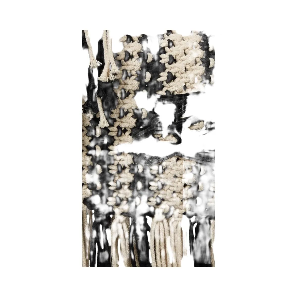 Karl Lagerfeld Autograph Fringe Shoulder Bag Black White