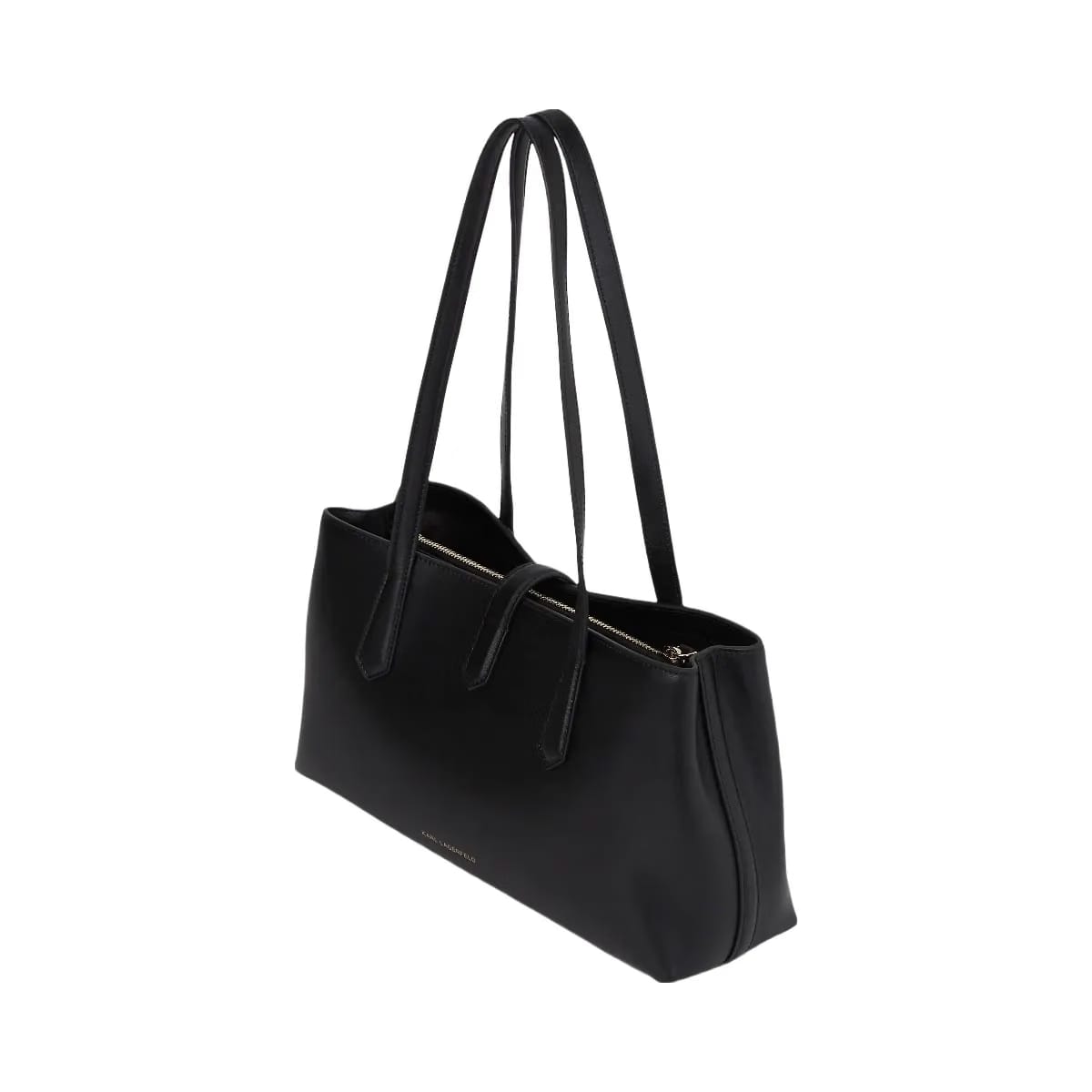 Karl Lagerfeld Autograph Padlock Tote Bag Black Gold