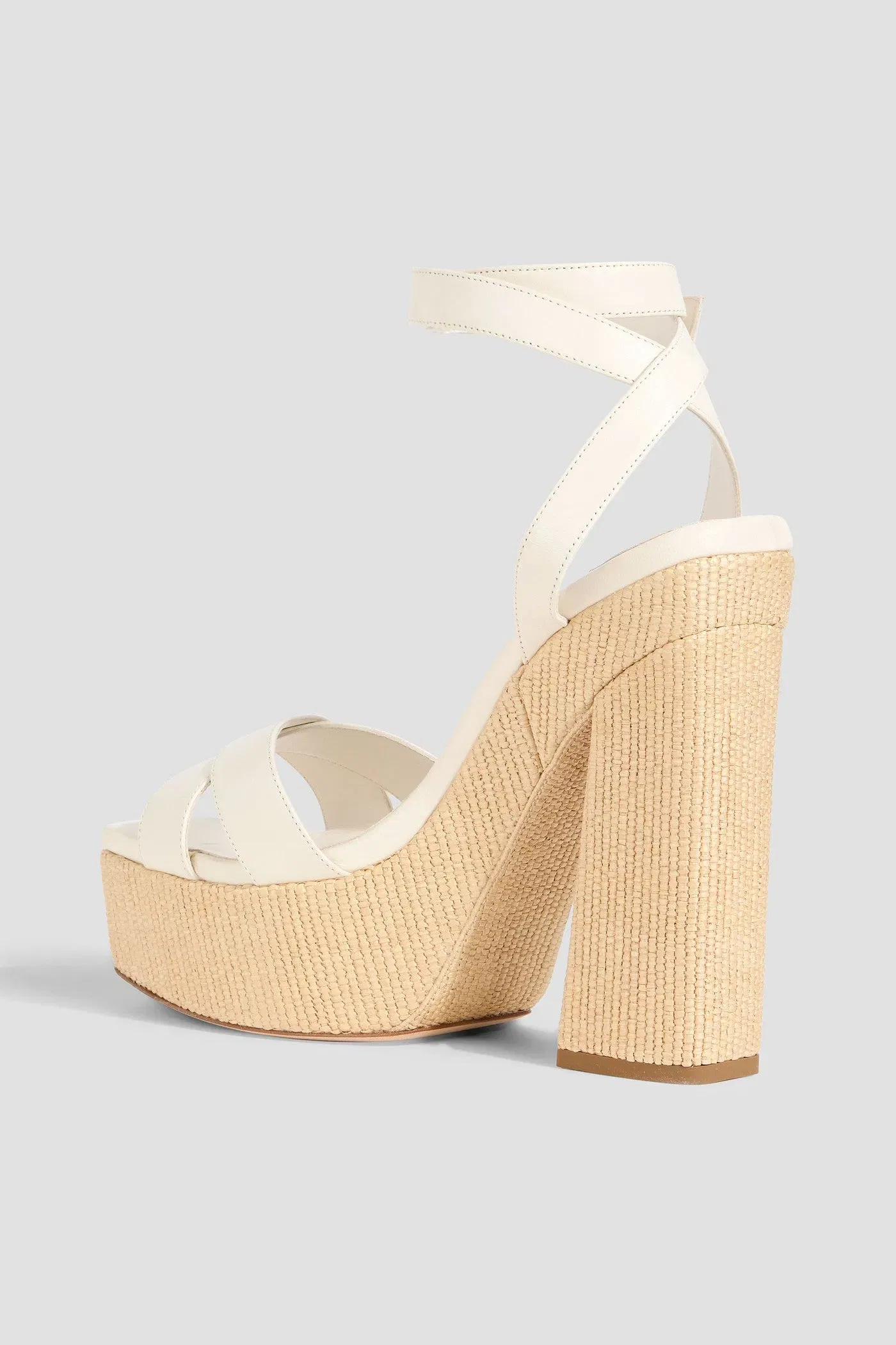 Jimmy Choo Gaia 140 Leather Platform Sandals White Women's