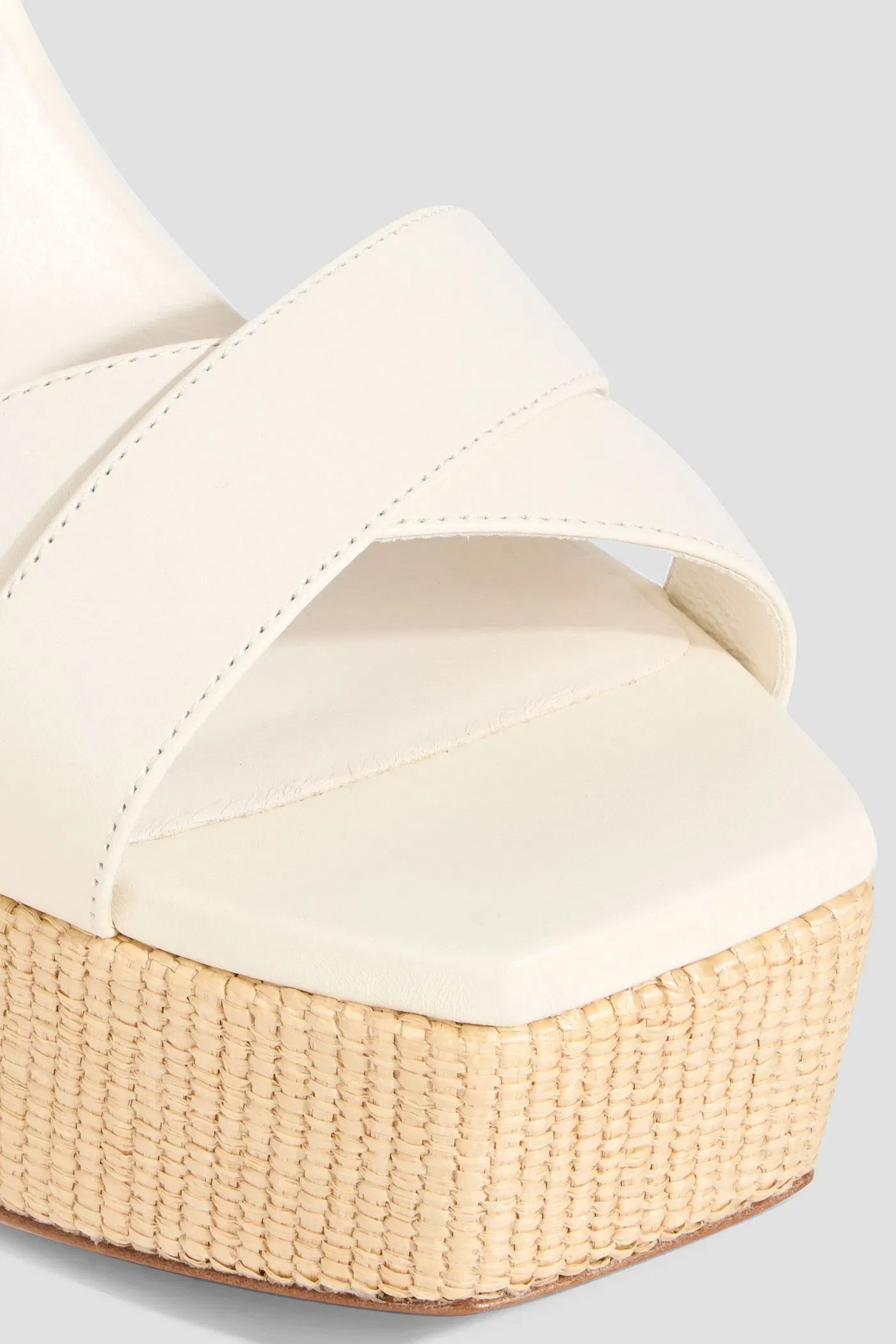 Jimmy Choo Gaia 140 Leather Platform Sandals White Women's