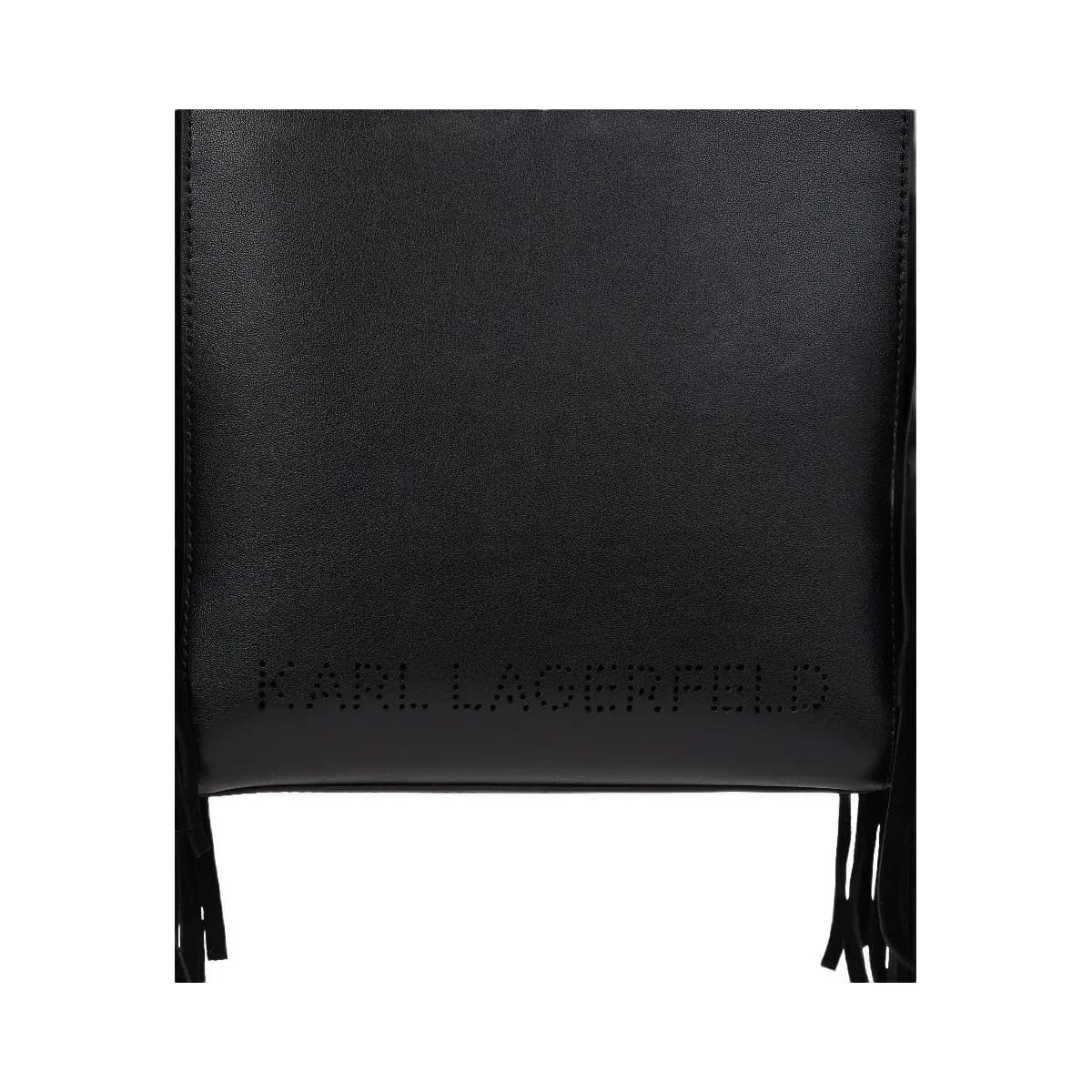 Karl Lagerfeld Circle Small Fringe Tote Bag Black Nickel
