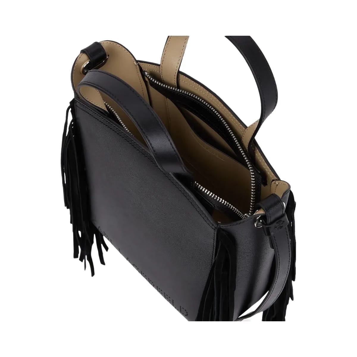 Karl Lagerfeld Circle Small Fringe Tote Bag Black Nickel