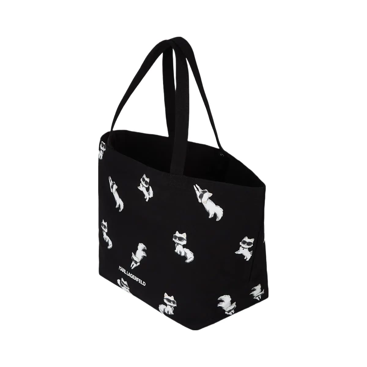 Karl Lagerfeld Ikon Choupette Print Shopper Black