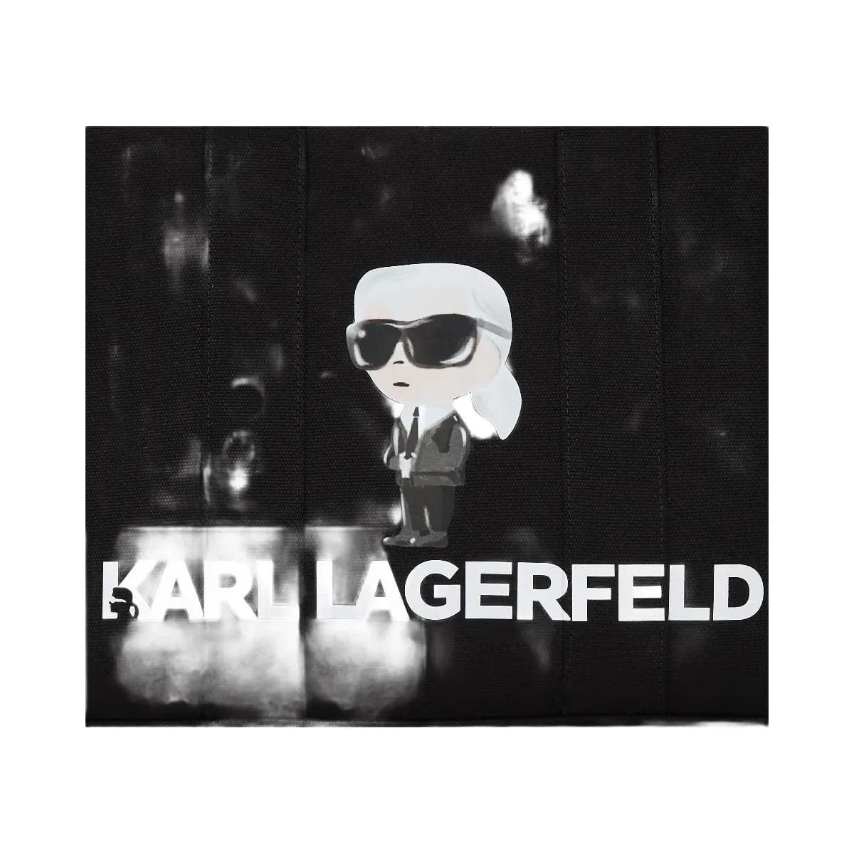 Karl Lagerfeld Ikon Aquarelle Canvas Tote Bag Black