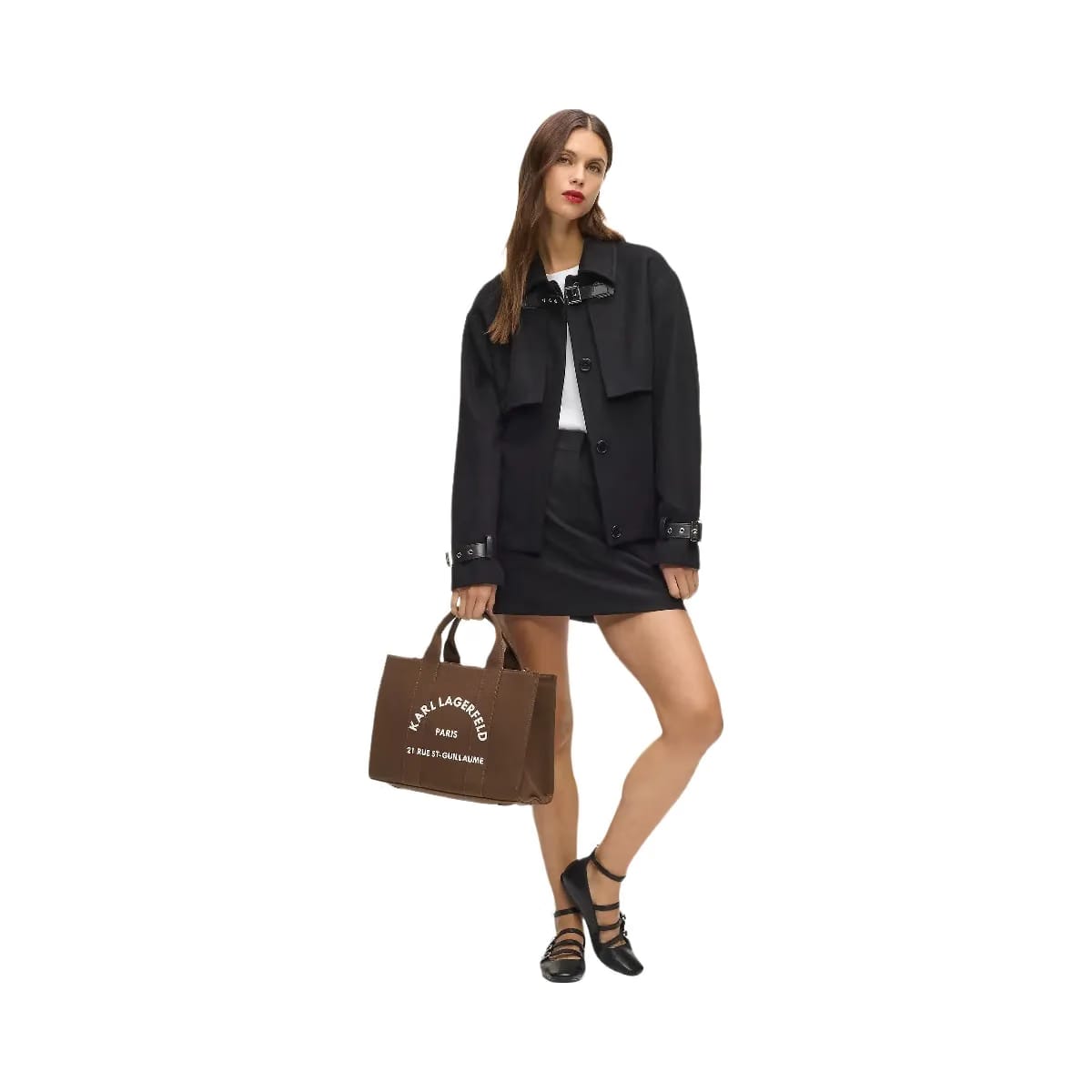 Karl Lagerfeld Rue St-Guillaume Medium Square Tote Bag Friar Brown