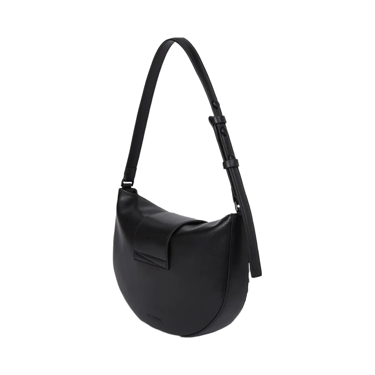 Karl Lagerfeld Signature Studded Moon Bag Black Embellishment