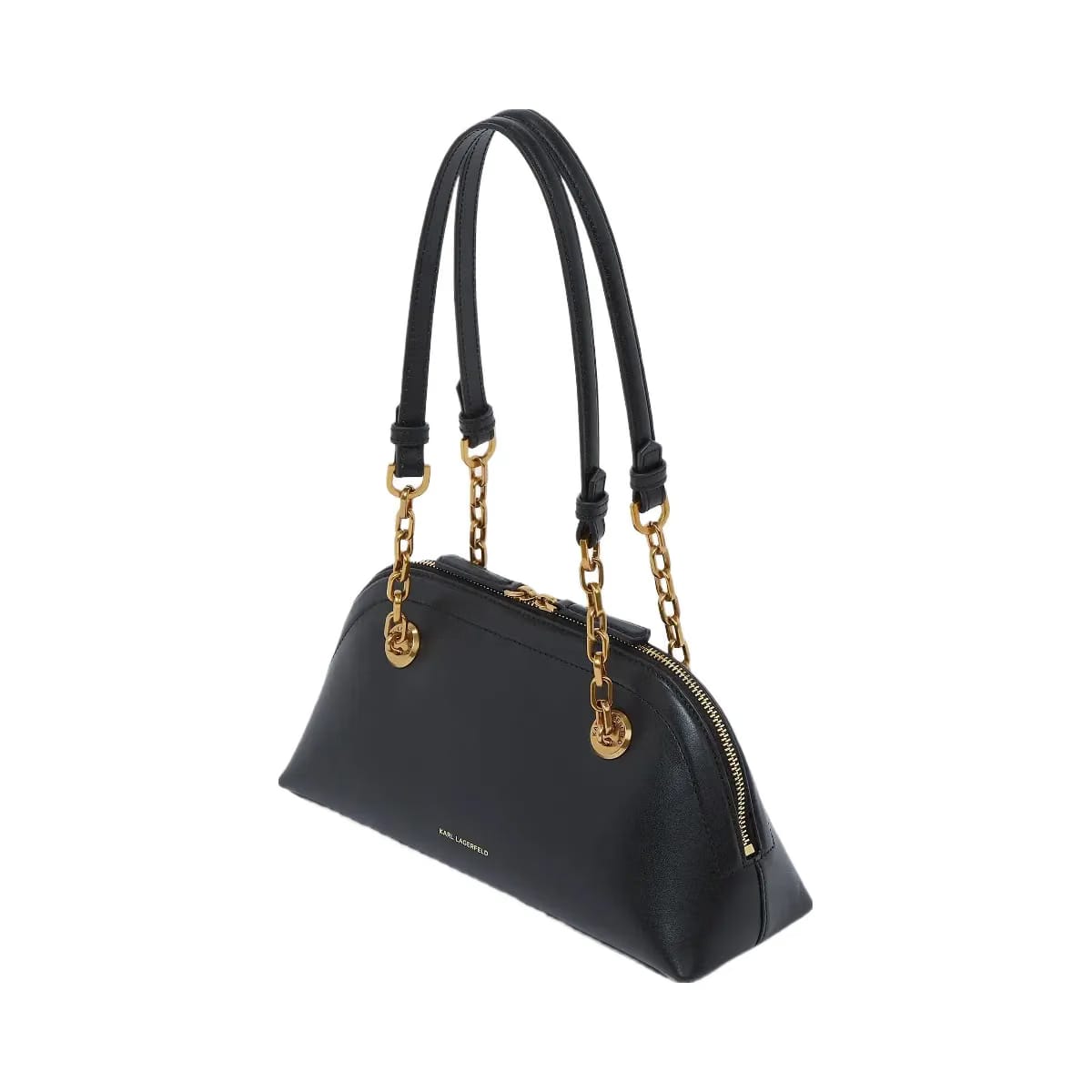 Karl Lagerfeld Autograph Small Bowling Bag Black Gold