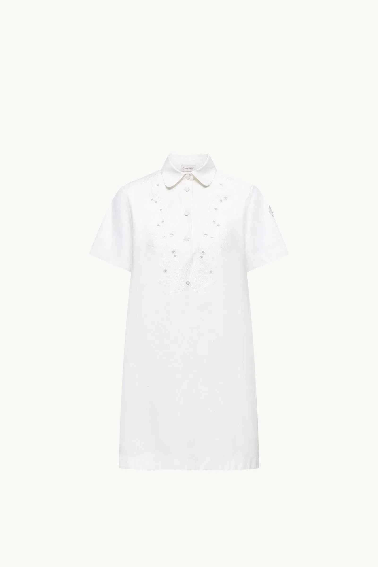 Moncler Embroidered Shirt Dress White White