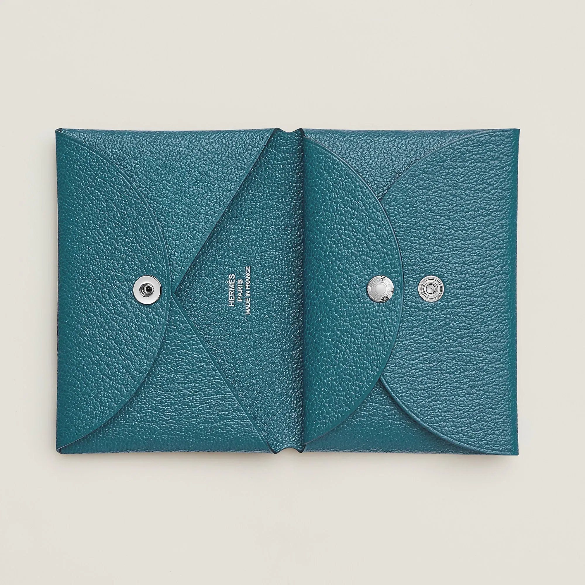 Hermes Calvi Duo Compact Card Holder Jaune Citron