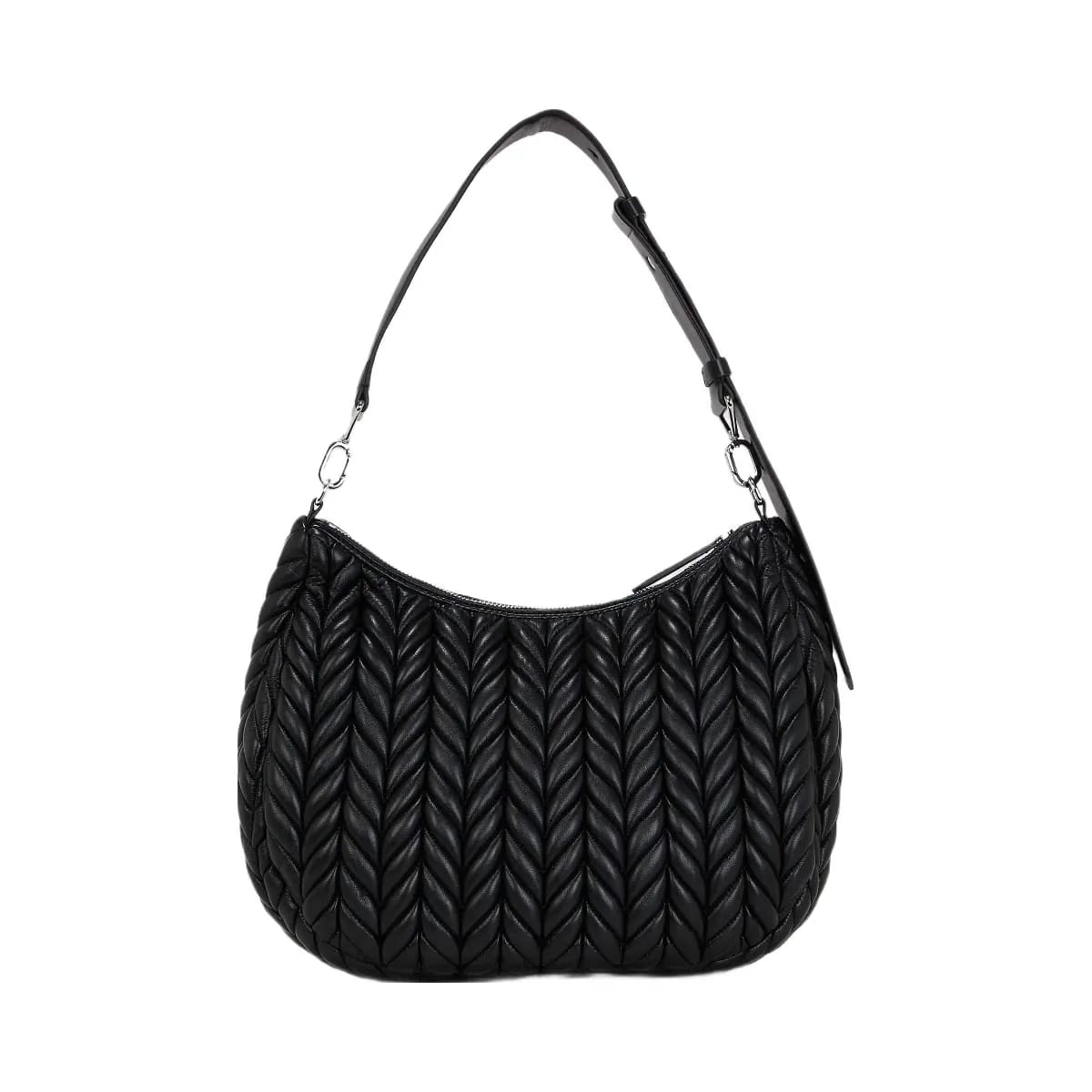 Karl Lagerfeld Weave Hobo Bag Black Nickel