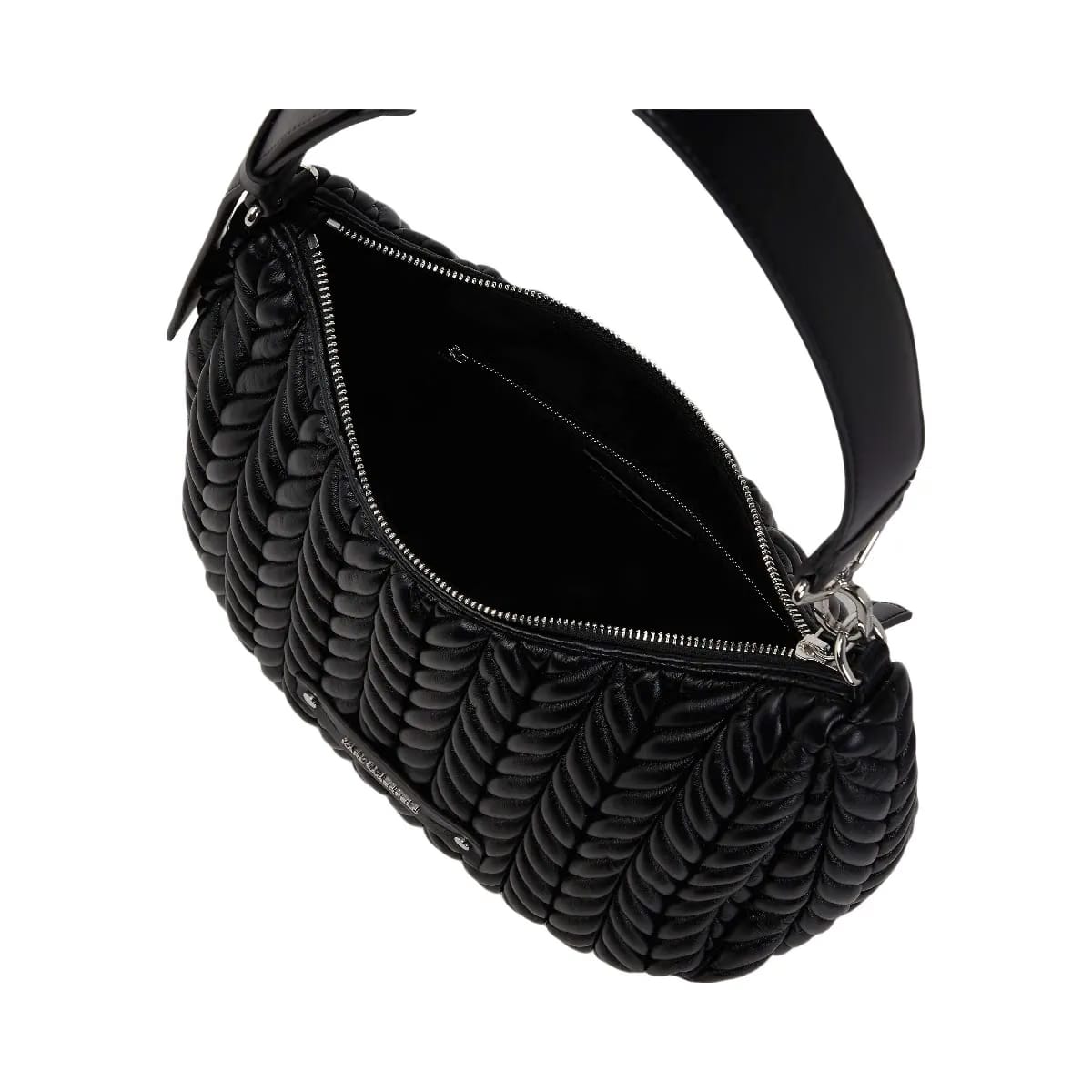Karl Lagerfeld Weave Hobo Bag Black Nickel