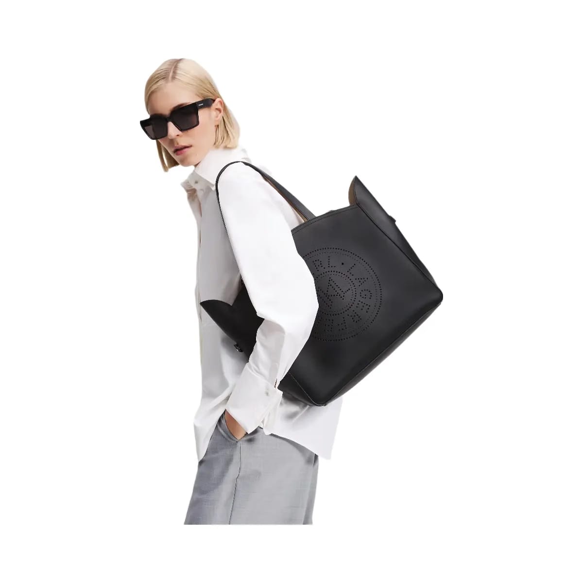 Karl Lagerfeld Circle Medium Tote Bag Black