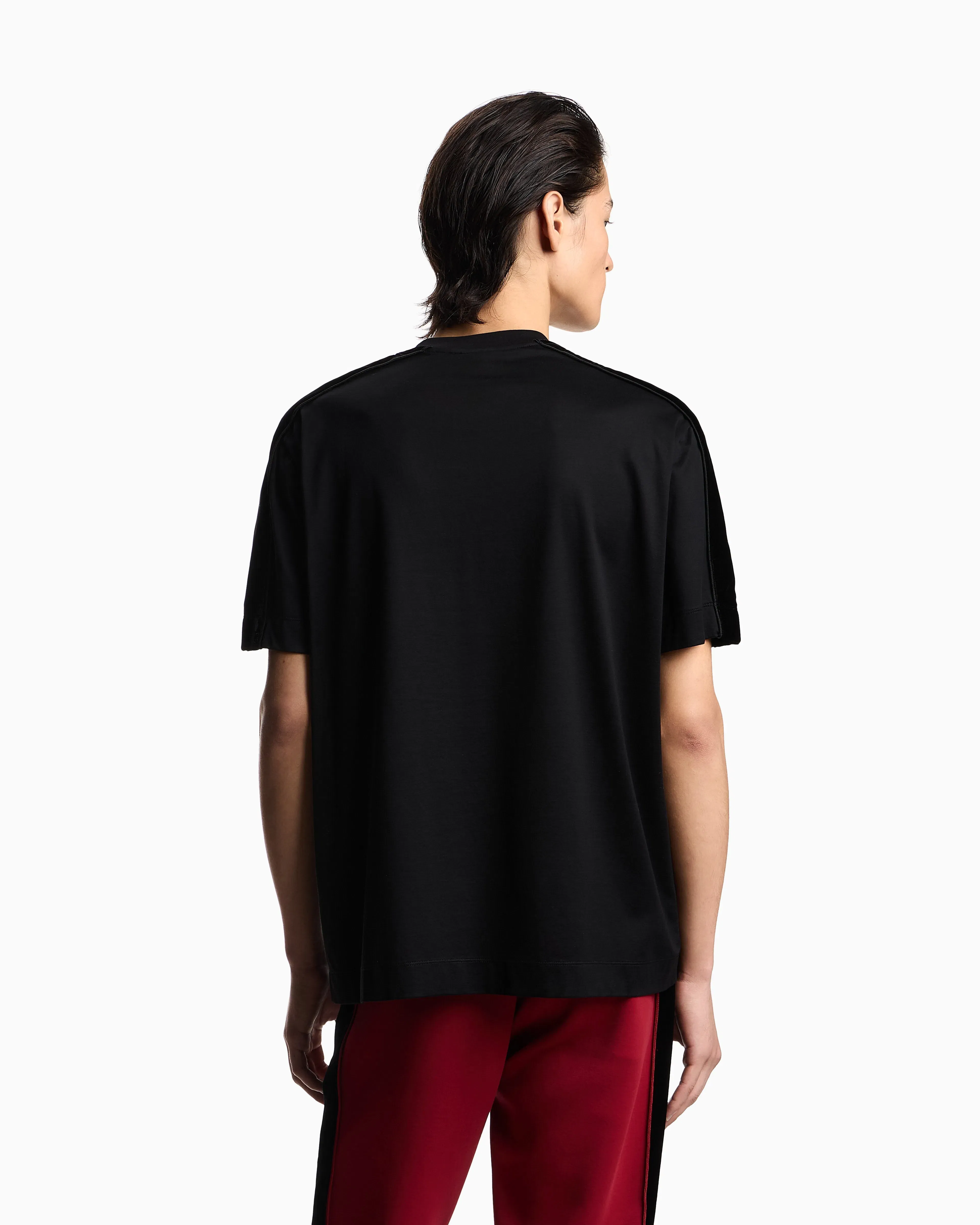 Emporio Armani Lunar New Year Lyocell blend jersey T-shirt with patch and tape