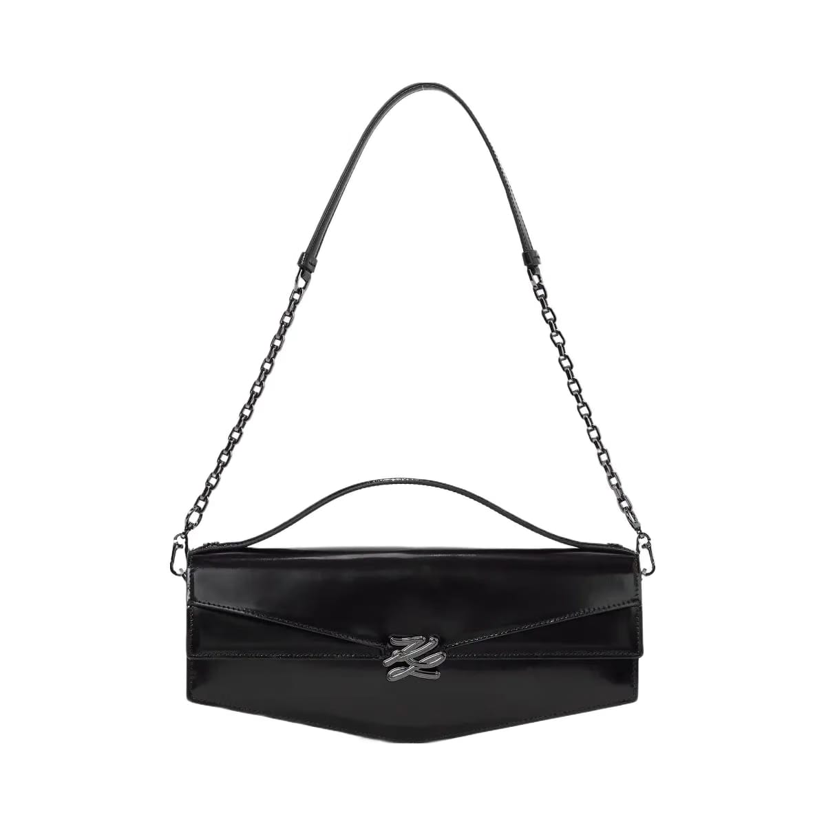 Karl Lagerfeld Kl Studio Autograph Shoulder Bag Black Nickel