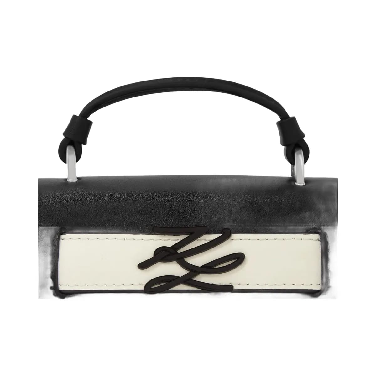 Karl Lagerfeld Autograph Nano Color-Block Bag Black White