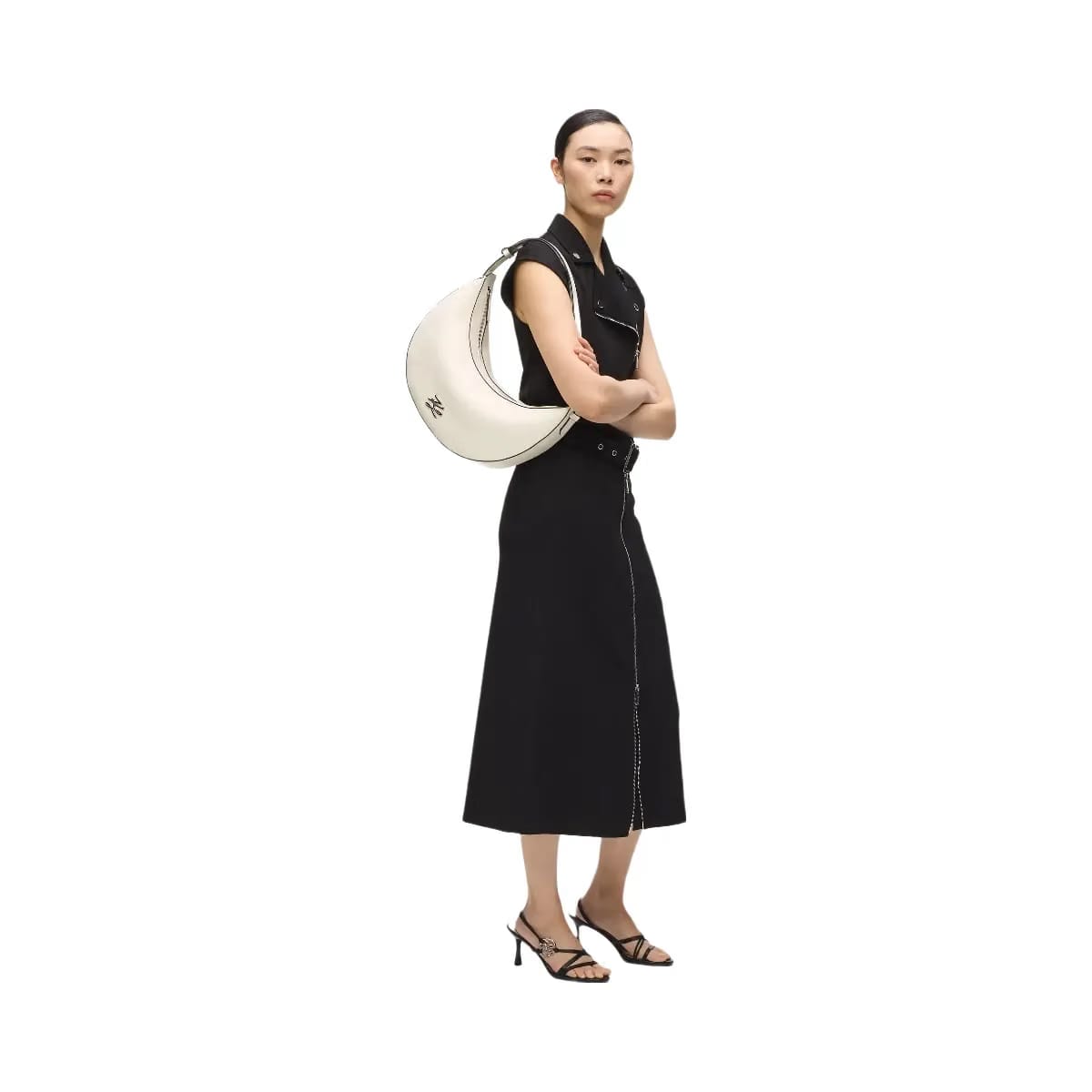 Karl Lagerfeld Autograph Oversized Moon Bag Off White