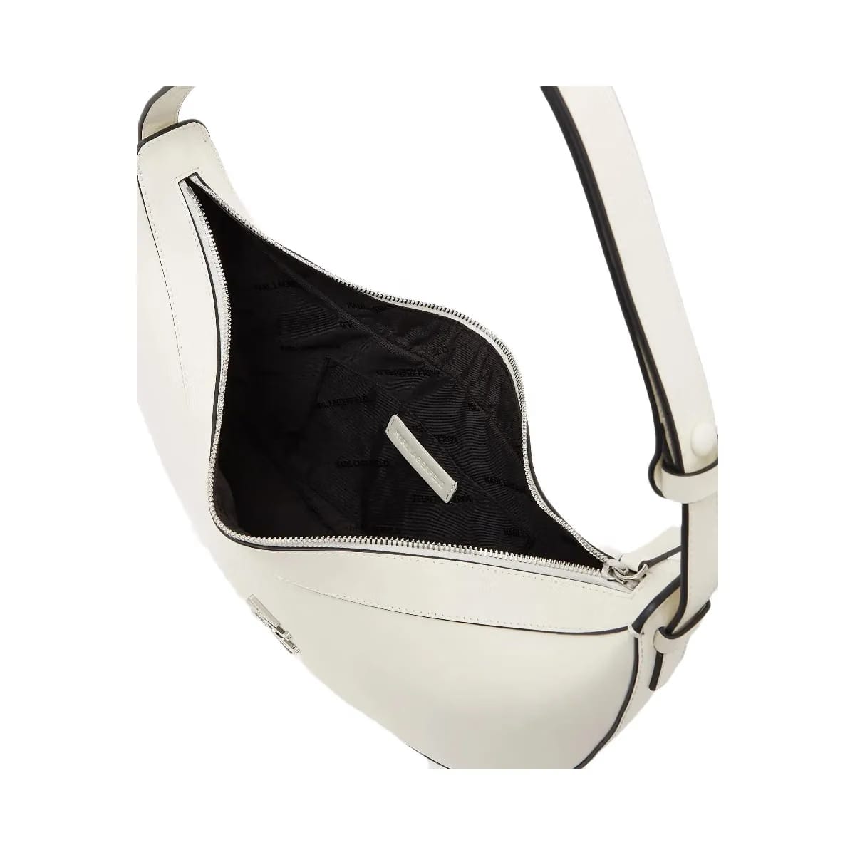 Karl Lagerfeld Autograph Oversized Moon Bag Off White