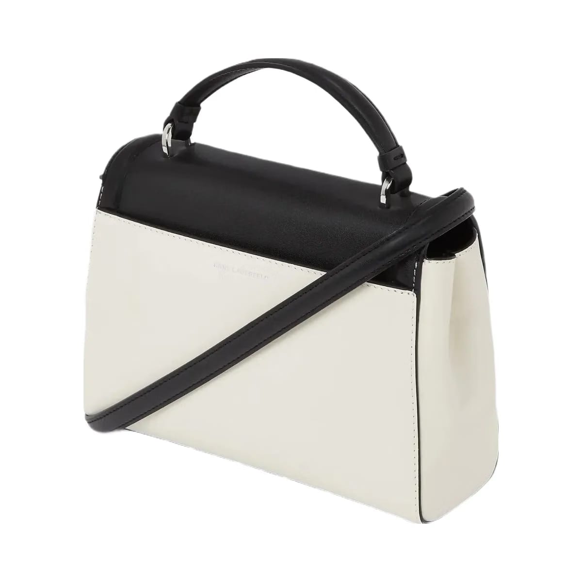 Karl Lagerfeld Autograph Color-Block Bag Black White