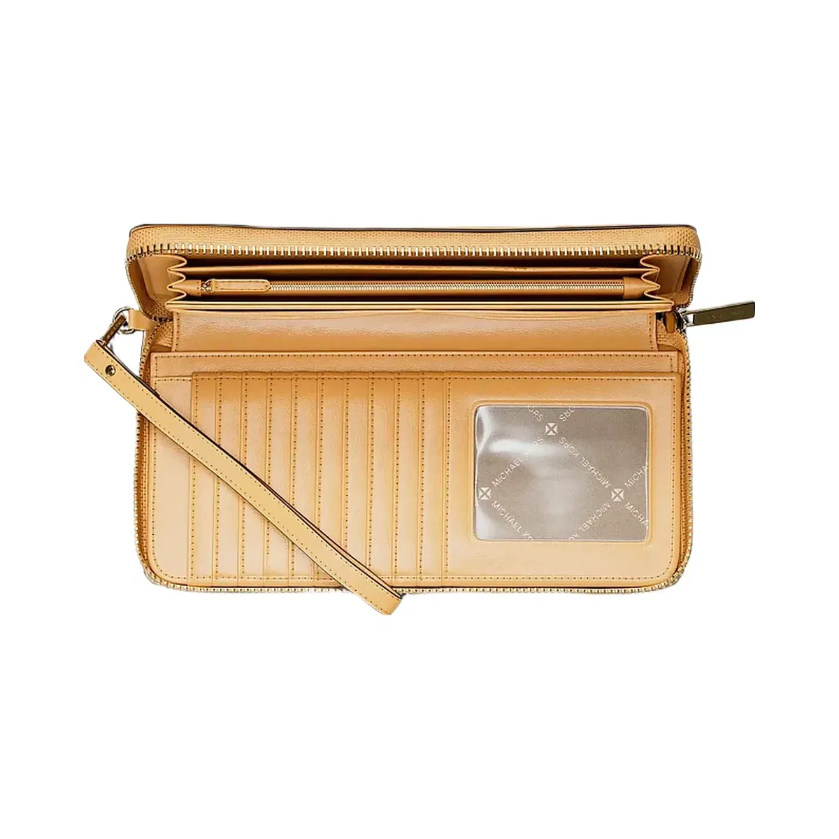 Michael Kors Jet Set Travel Large Pebbled Leather Wristlet Honeywheat