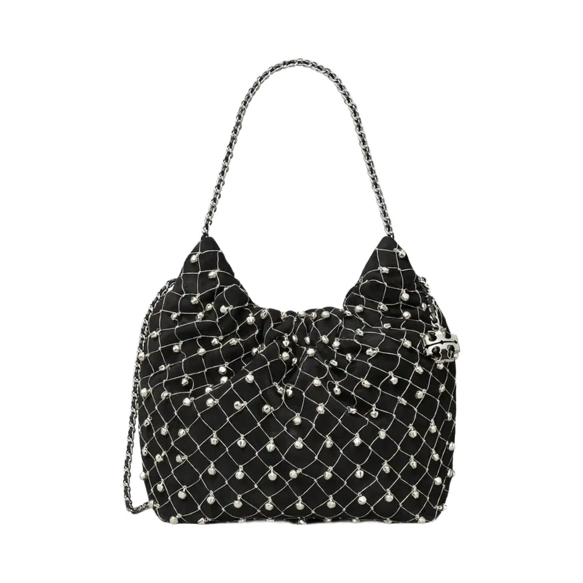 Tory Burch Mini Fleming Bell Hobo Bag Black