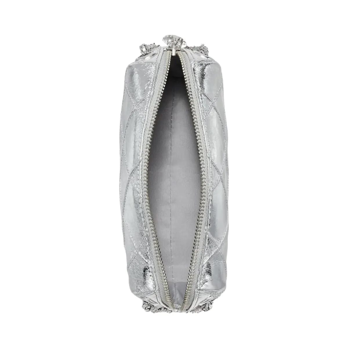 Tory Burch Fleming Soft Metallic Crossbody Bag Silver