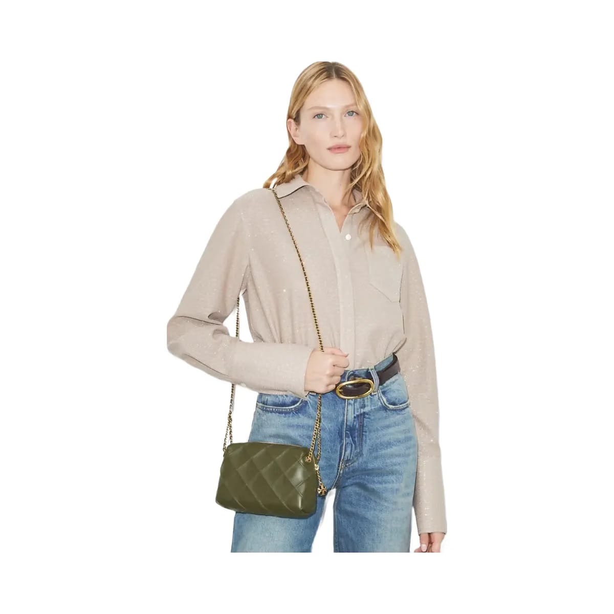 Tory Burch Fleming Soft Crossbody Bag Dark Olive
