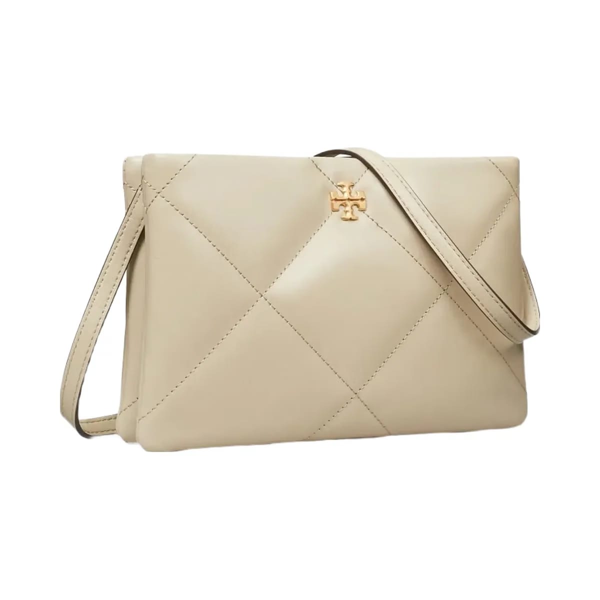Tory Burch Kira Diamond Quilt Crossbody Bag Light Stone