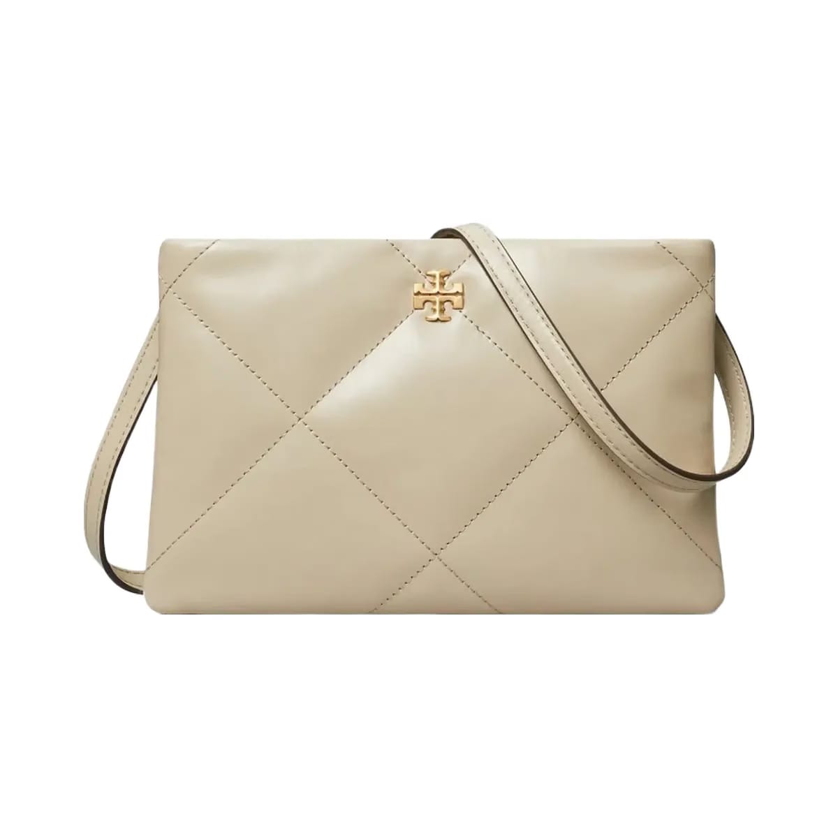 Tory Burch Kira Diamond Quilt Crossbody Bag Light Stone