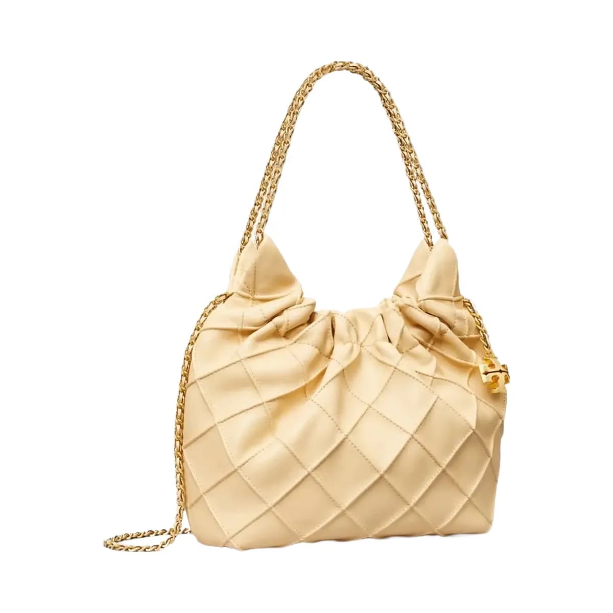Tory Burch Mini Fleming Soft Hobo Bag Vanilla Soft Serve