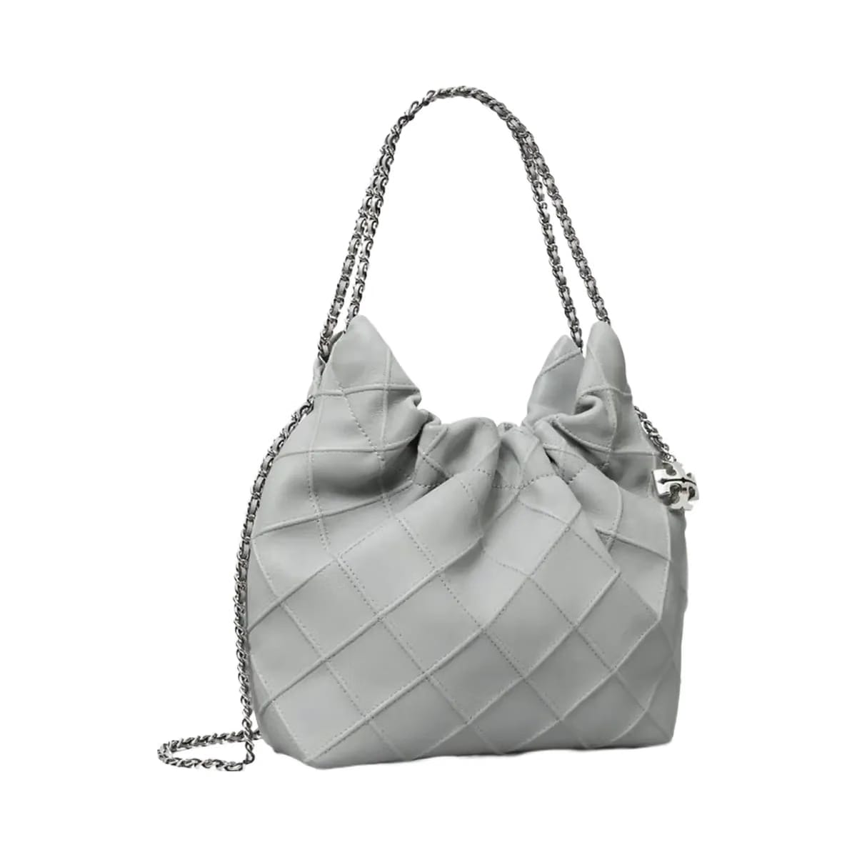 Tory Burch Mini Fleming Soft Hobo Bag Gray