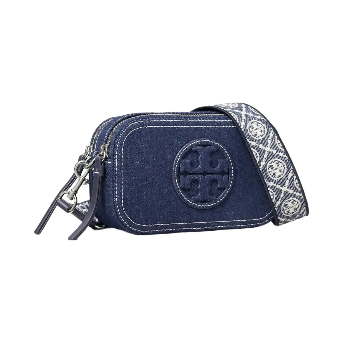 Tory Burch Mini Miller Denim Crossbody Bag Royal Navy