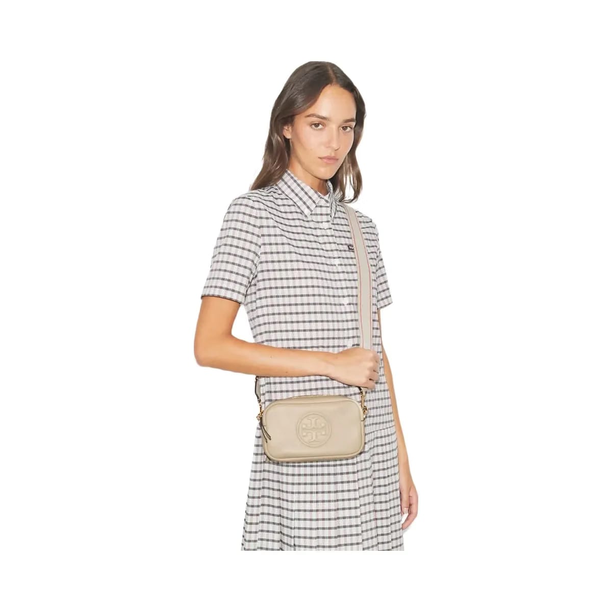 Tory Burch Mini Miller Soft Crossbody Bag Light Stone