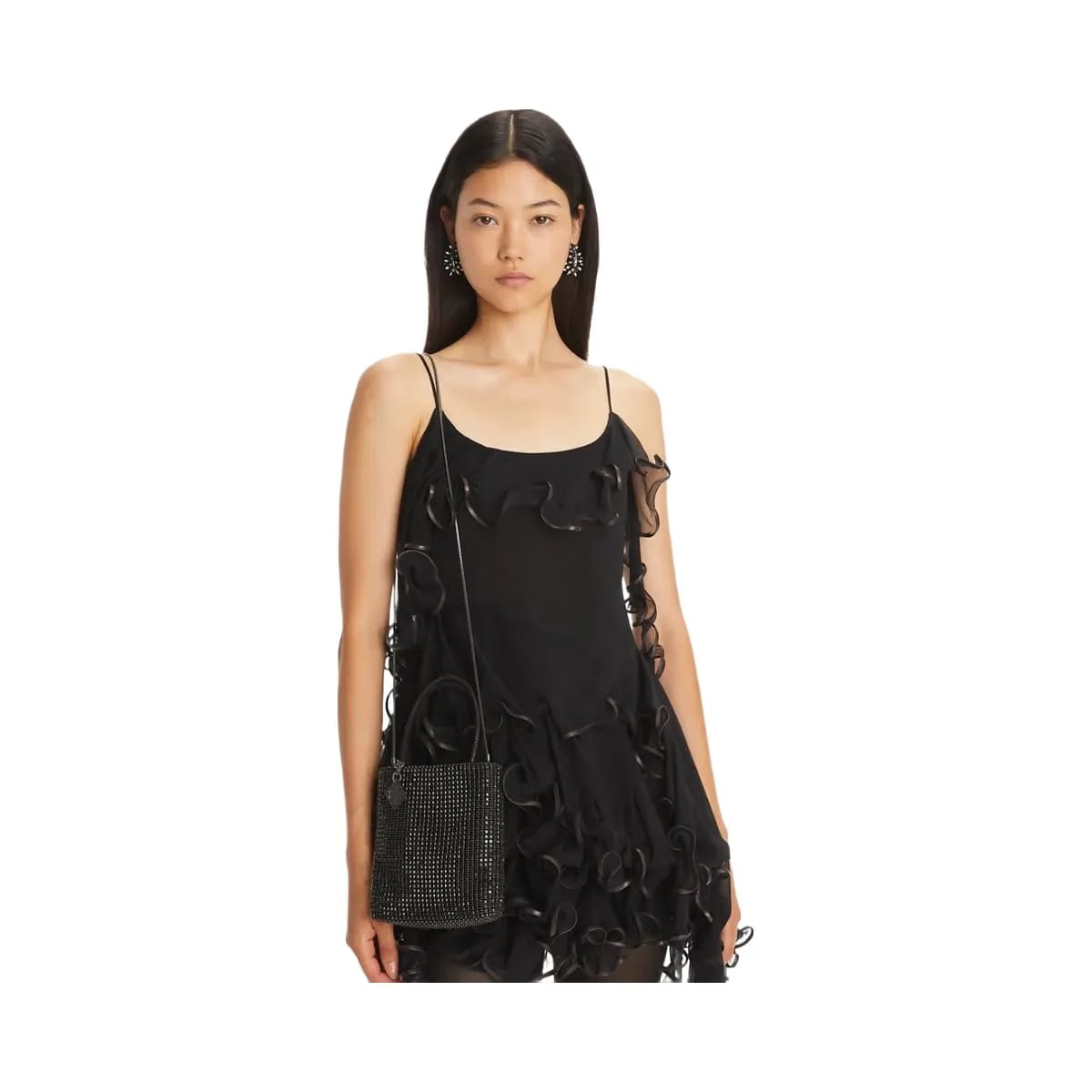 Tory Burch Night Owl Crystal-Embellished Mini Tote Black